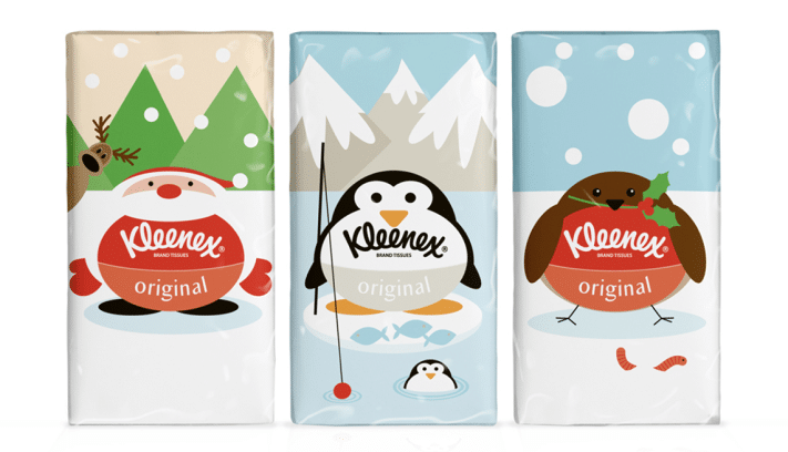 Packaging design with mascots for Kleenex